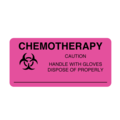 Nevs Labels, Chemotherapy Handle With Gloves 1-7/16" x 3" Flr Pink w/Black P-4446